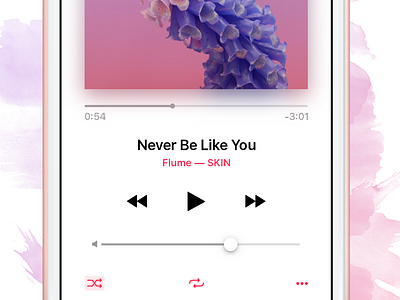 iOS 10 Music Player 10 apple design flat ios music player ui