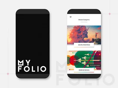 My Folio app design folio grid interface ios kyran leech portfolio splash ui