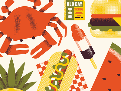 summer of yum bbq burger crab food fruit hot dog old bay picnic popsicle seasoning summer