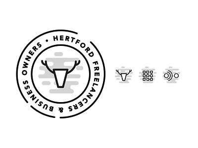 Hertford Freelancers & Business Owners Logo + Icons branding facebook group icon iconography identity logo stag