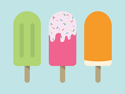 Hello Summer! bright cute design flat fun ice cream illustration minimal pop popsicles summer sweet