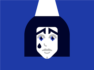 Pierrot icon illustration pierrot pinocchio portrait tale vector