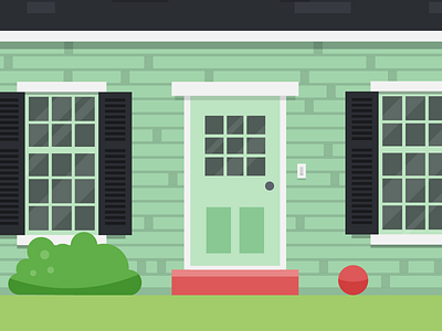 Front Door door home house illustration shingles shutters window