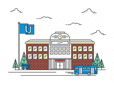 Campus building campus illustration university