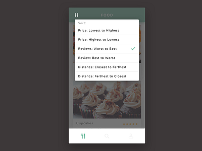 Daily UI #12 - Filter daily ui dropdown menu filter filtering sort sort concept ui