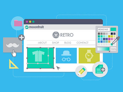 Illustration: Create your own website design diy flat illustration website