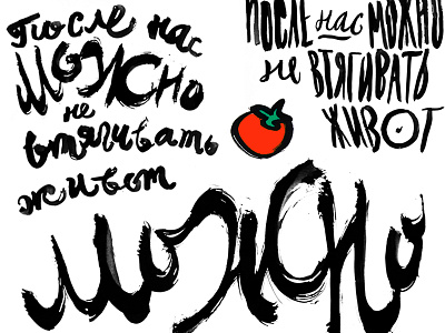 Lettering for BelkaStrelka foodtrack brush calligraphy casual cyrillic expressive handlettering logo streetfood