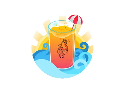 Summer love dive drink illustration sea summer sun vector