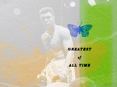 GOAT ali design dribbble dribbblers muhammadali rip texture typography