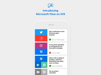 Microsoft Flow app automation brand card design flow iphone microsoft minimal responsive workflow