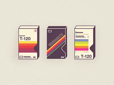 Movie Night cassette icons illustration movie retro tape vcr vhs vintage