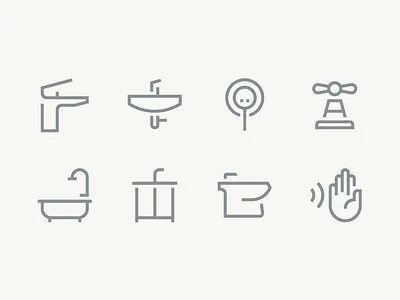 Plumbing icons bath faucet plumbing water