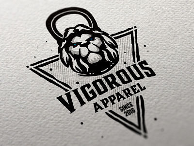 Vigorous Apparel apparel branding crossfit dusan klepic hand drawn kettlebell lion head sport vigorous vintage