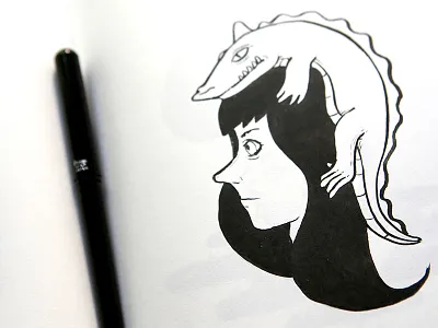 Reptile Mood headgear illustration pentelbrushpen reptile sketchbook