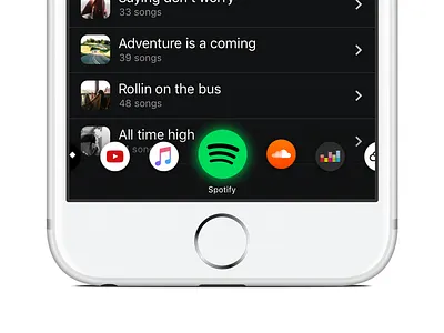 Add to playlist - page controller controller interface mobile navigation share ui user ux