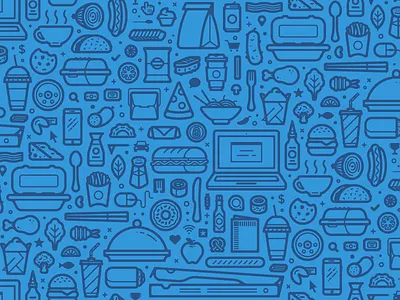 Food Delivery Pattern burger cheese chicken food fries pattern pizza soda sub sushi