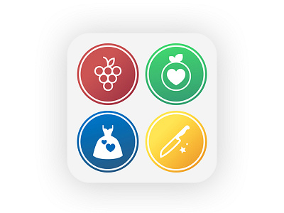 Shopping Icons app categories color icons vector