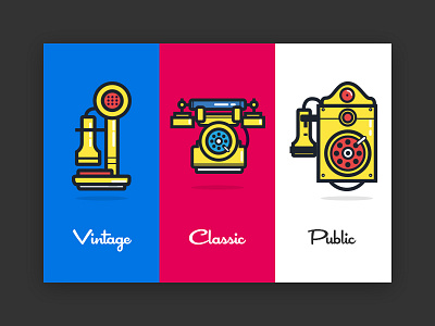Phone Icons art classic color design graphics icon illustration logo phone preview vector web