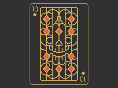 Playing Arts - 10 of Diamonds 10 card diamonds halloween illustration line playingarts pumpkin skull stolz ten