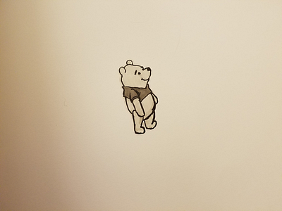 What do you need a balloon for? 1977 character copic disney illustration pooh pose sketch