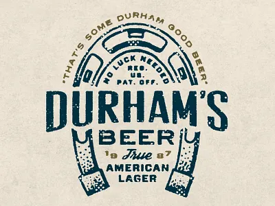 Durham's Beer beer branding horseshoe illustration lucky texture typography
