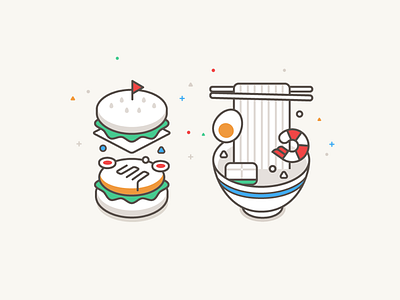 Chef’s Special Illustration cook dish food hamburger illustration ramen recipe web