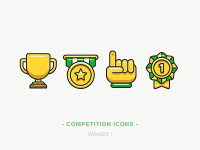 Competition Icons competition finger icon iconography illustration line medal outline sandor sport star trophy