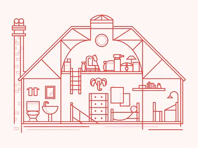 Great Lakes Home — Larson House architecture attic building floor plan home house illustration room space structure