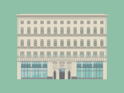 Sentinel architecture building hotel illustration oregon portland sentinel vector