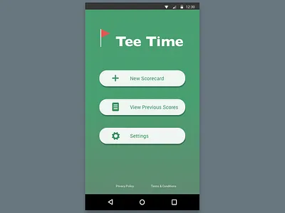 Tee Time–Home golf sketch ui wireframe