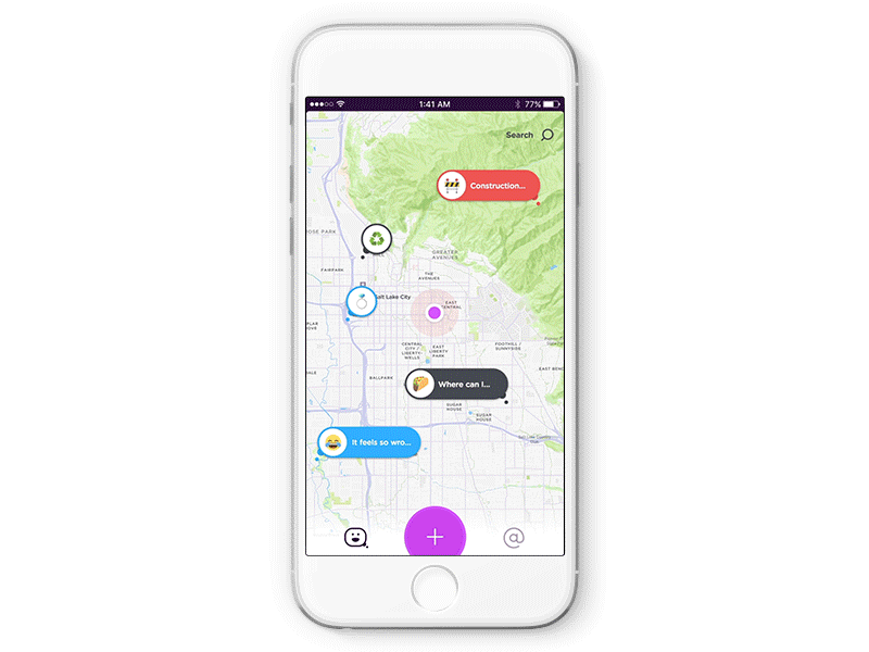 Profile Toggle bubble comment gif interaction interface map motion profile social ui ux
