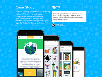 Marvel + Iconfinder canvas case study iconfinder icons marvel pattern prototype