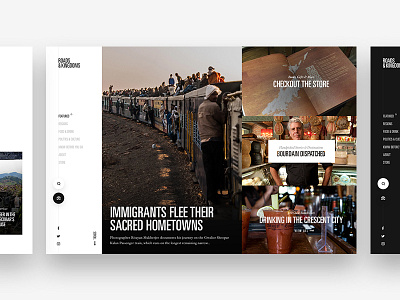 Travel Journalism bourdain clean explore grid journalism left nav modern travel ui web design