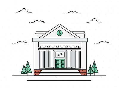 Bank bank building illustration