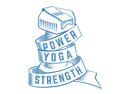Power Yoga Strength illustration lettering