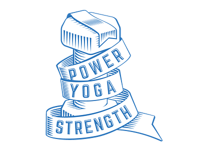 Power Yoga Strength illustration lettering