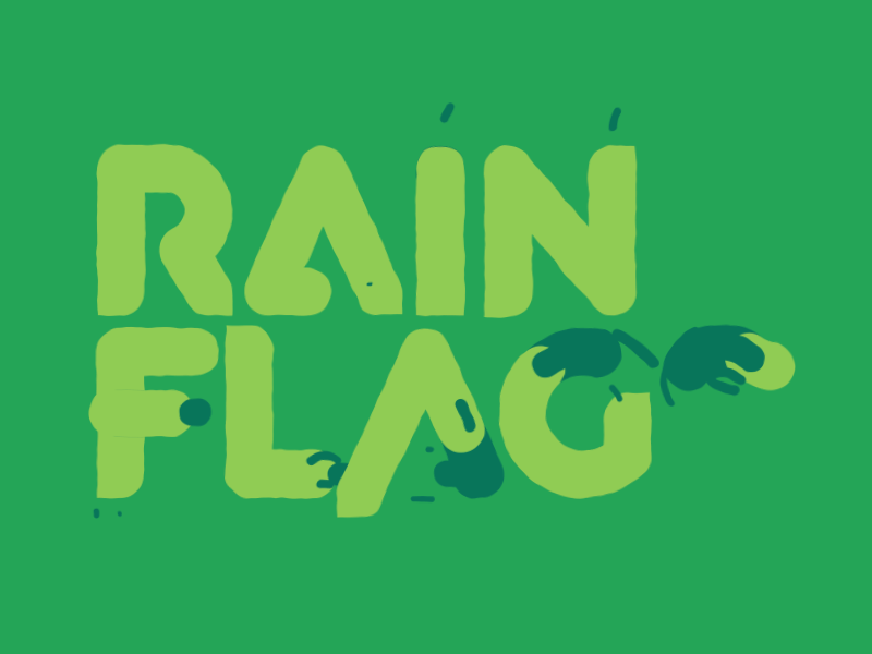 Rainflags after animated effects typeface