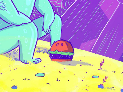 Waiting for you. burger fastfood food illustrator tag