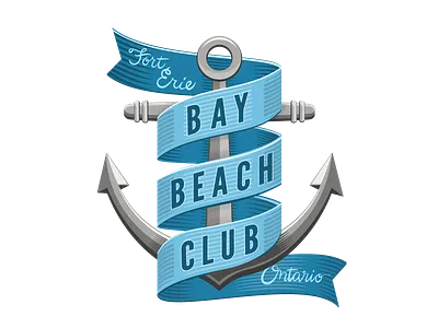 Bay Beach Club illustration lettering