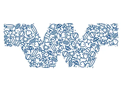 Weekapaug, RI beach fish icon logo mosaic ocean rhode island surf weekapaug