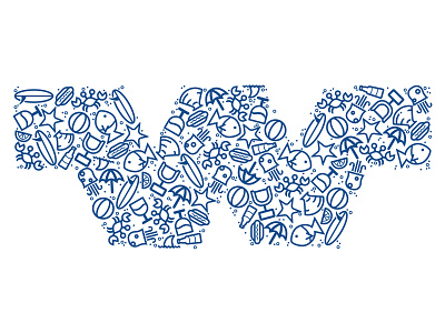 Weekapaug, RI beach fish icon logo mosaic ocean rhode island surf weekapaug