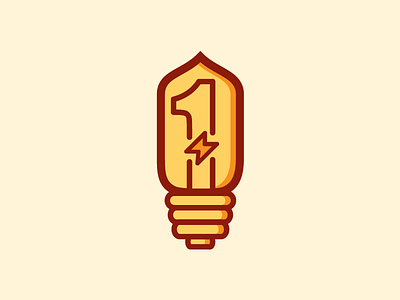 You're # 1 1 bulb flat light light bulb lightning number one yellow