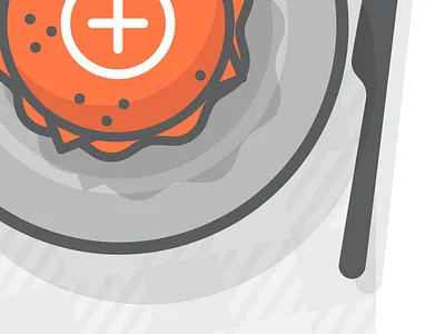 Burg cheeseburger detail hamburger icon illustration knife onboarding plaid shadow ui ux