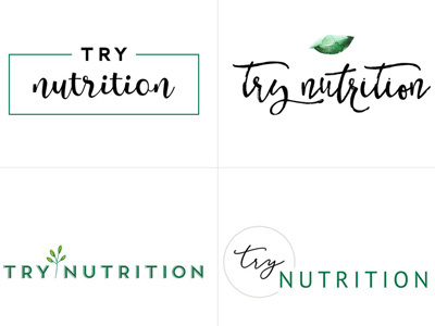 Nutritionist Logo Design Concepts fresh green health coach leaf leaves logo concepts minimal modern nutrition organic simple wellness brand