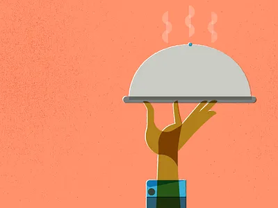 Steamy. dinner food nom presentation service texture tray waiter