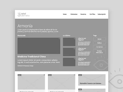 Wireframes Salud Alternativa alternativa argentina holistica revista salud wireframes