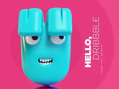 Hello Dribbble 3d debut dribbble hello invitation tinge