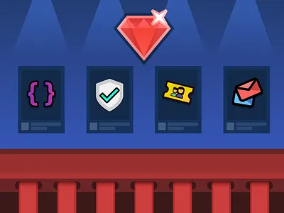 Ruby On Rails abstract illustration ruby train