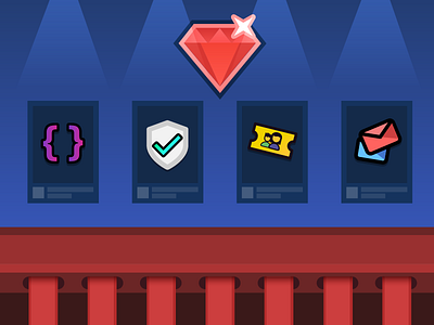 Ruby On Rails abstract illustration ruby train