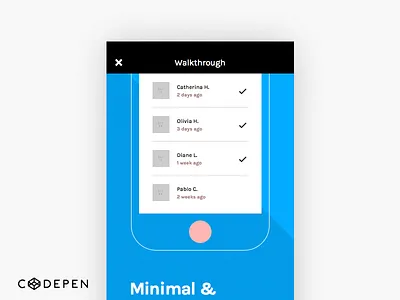 Invision Chat UI Screen 1-3 (codepen) chat code codepen css free html invision kit share ui